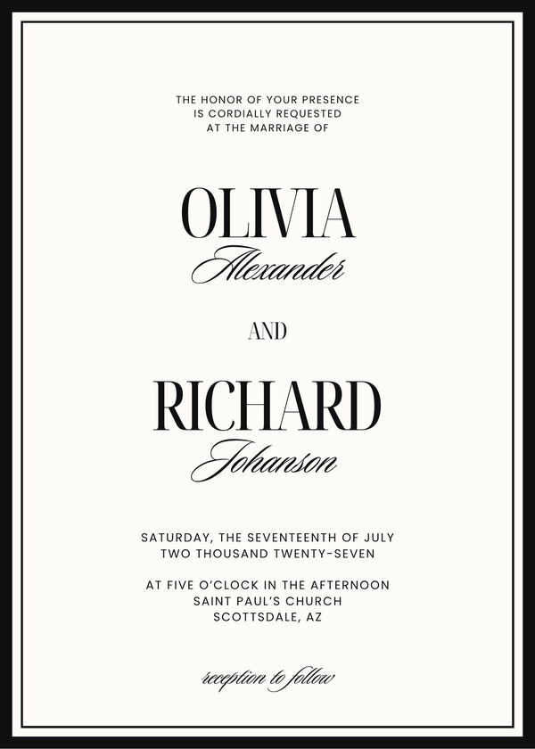 Invitation in black