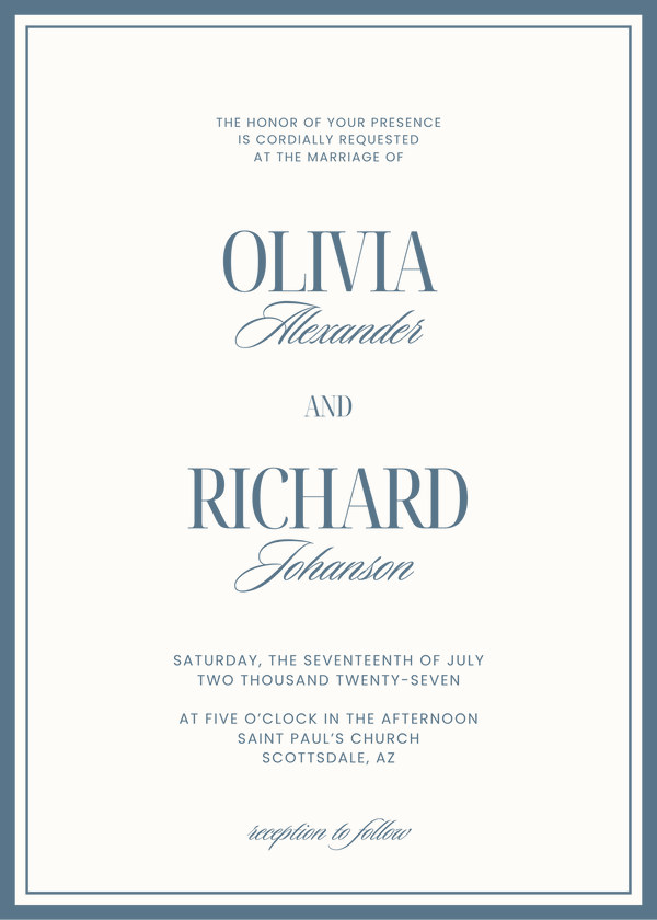 Invitation recolored dusty blue