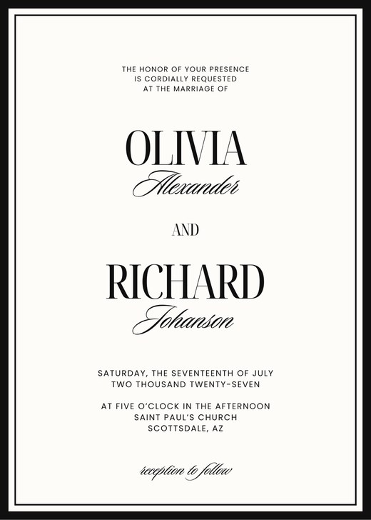The wedding invitation