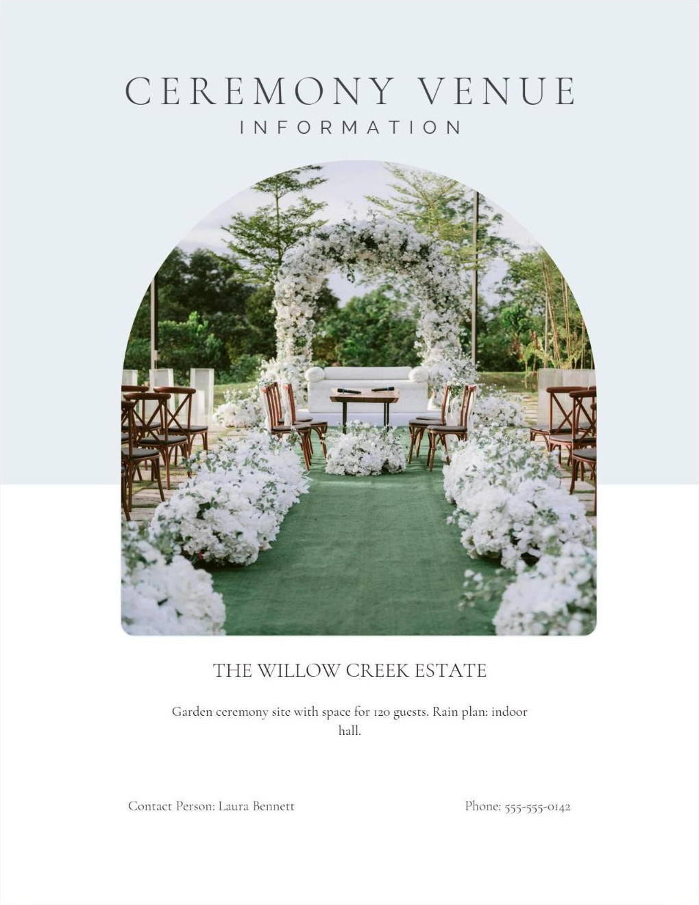 Ceremony venue page
